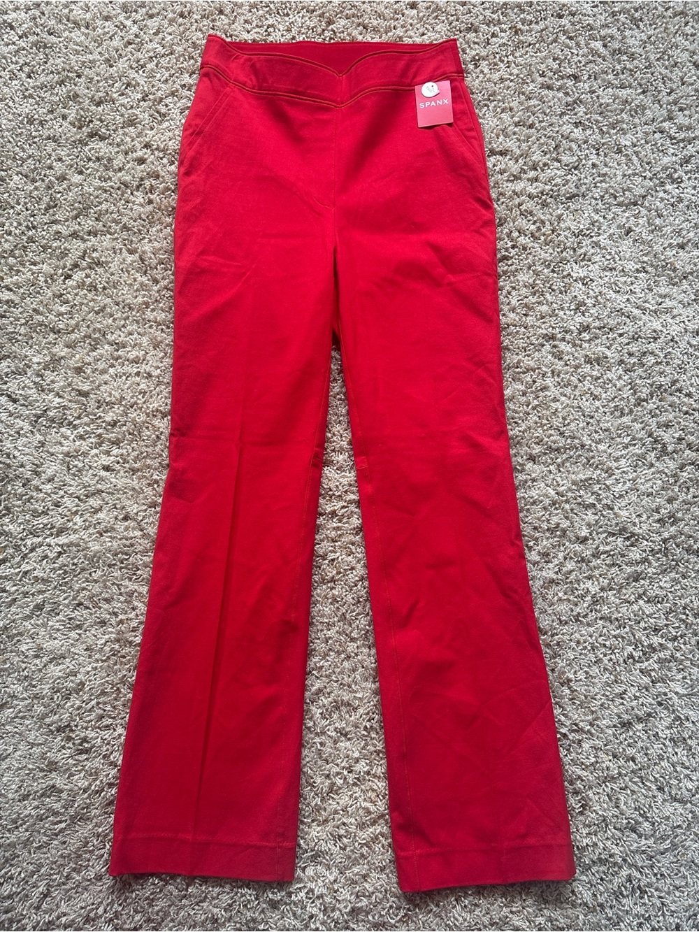 NWT Spanx On-The-Go Kick Flare Pants Red Sz S Tall